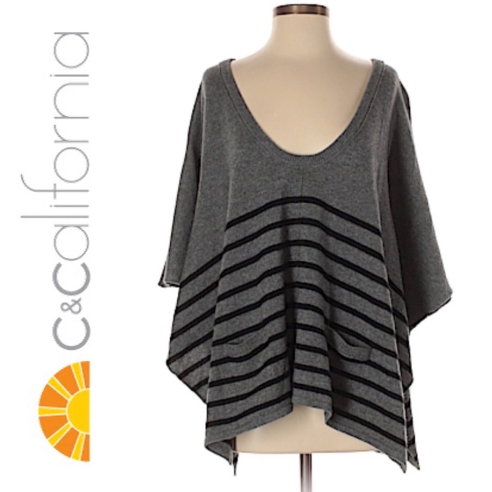 C&C California oversized striped pullover sweater